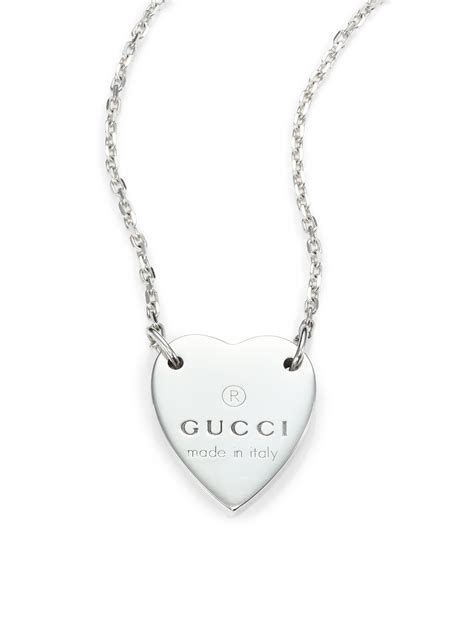 gucci necklace heart pendant|Gucci sterling silver heart necklace.